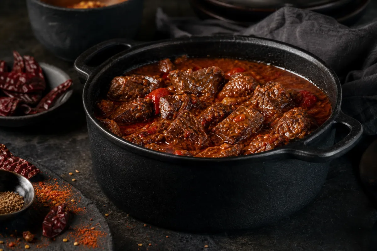 Chili con carne med högrev – långkokt gryta med mört kött i bitar