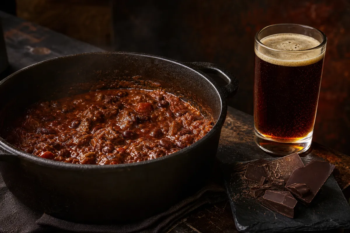 Chili con carne med chokolade og øl