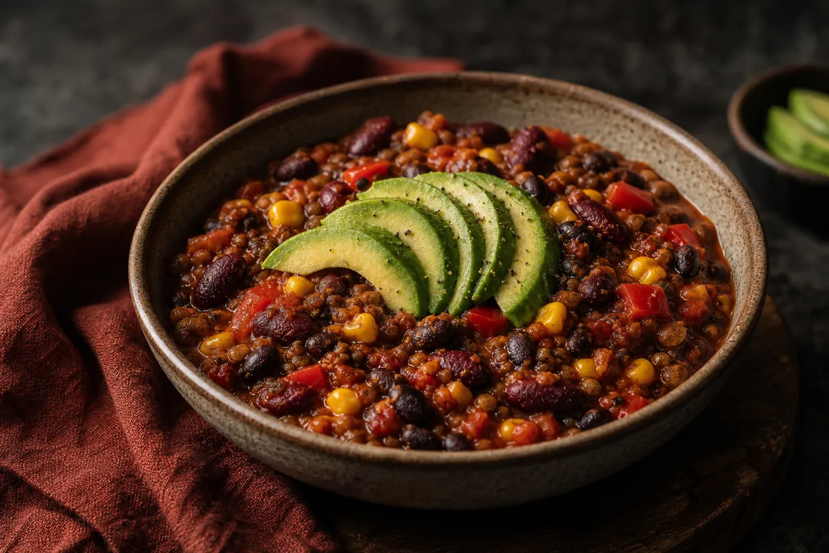 Chili con carne uden kød – fyldig vegetarisk chili